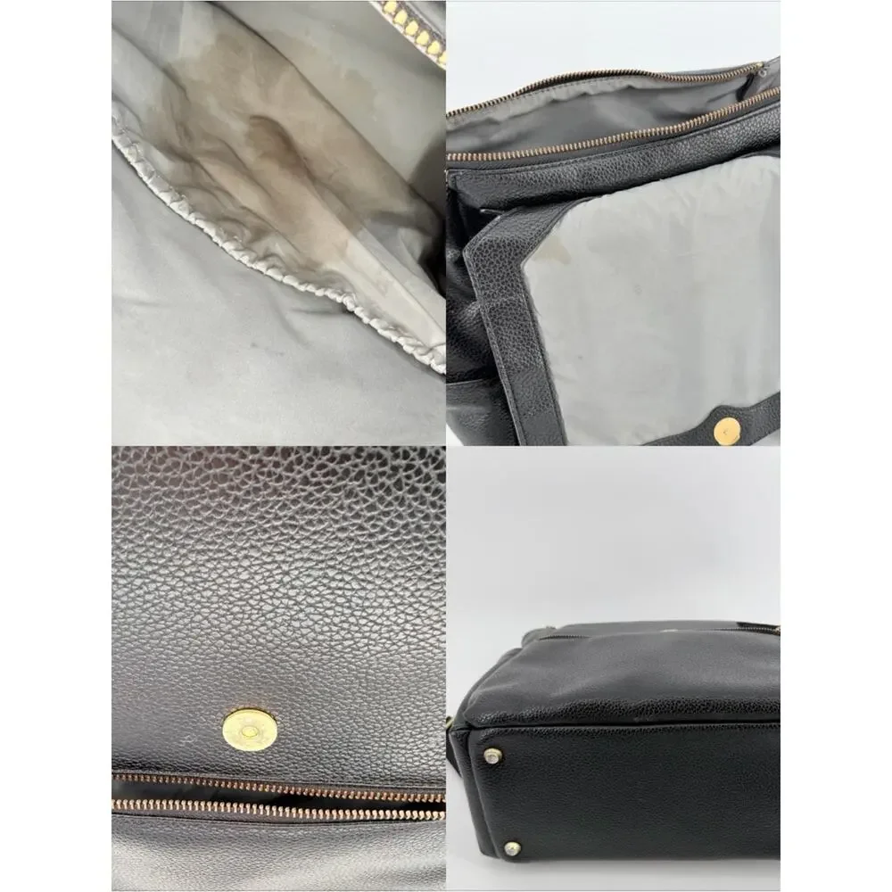 Freshly Picked Classic Diaper Backpack bag Black vegan pebbled leather large